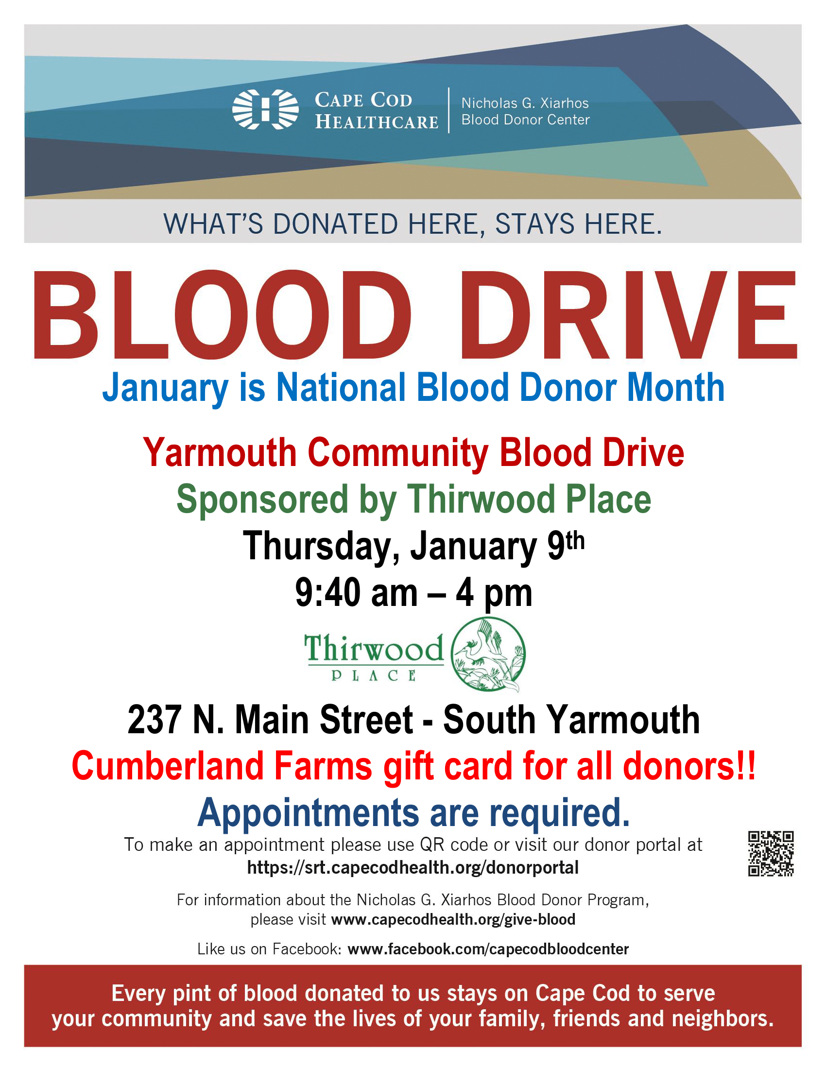 flyer for a blood drive