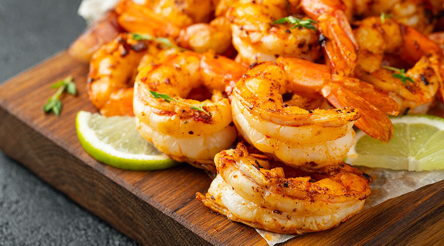 plate of grilled shrimp